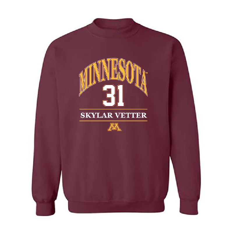 Minnesota - NCAA Women's Ice Hockey : Skylar Vetter - Classic Fashion Shersey Crewneck Sweatshirt Hoodie with Hem Raw Edge Edgy Unfinished