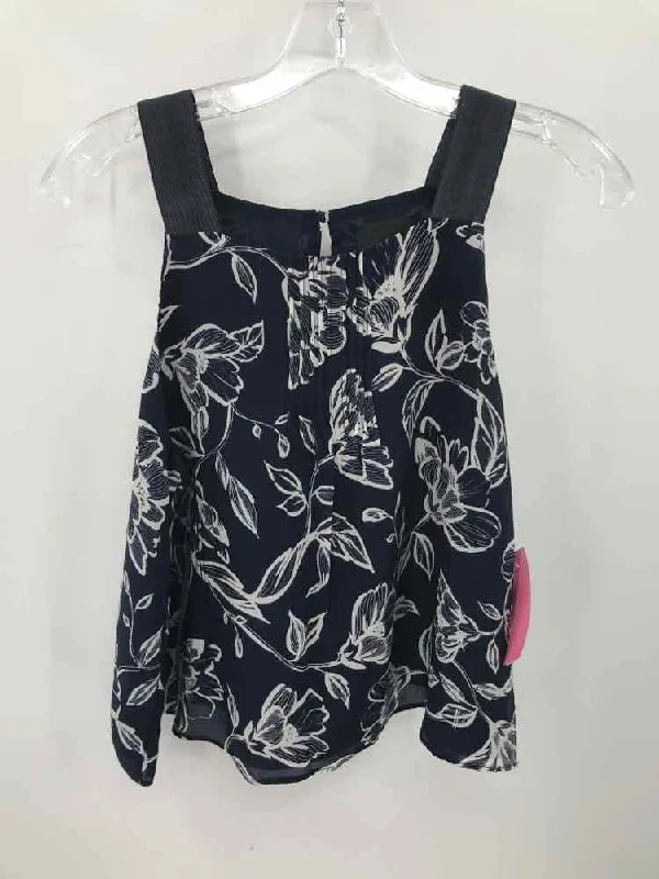 Pre-Owned Greylin Navy Size Small Floral Tank Top gym tank top