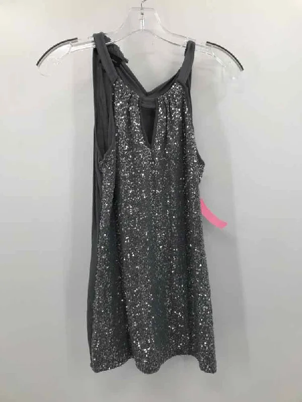 Pre-Owned INC Grey Size Small Sequin Tank Top ivory tank top