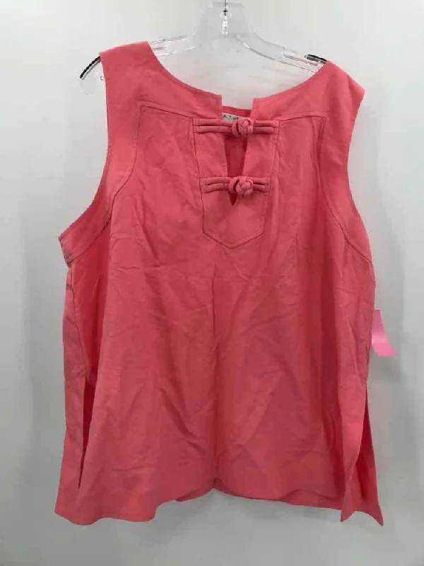 Pre-Owned Trina Turk Pink Size XXL Tank Top bronze tank top