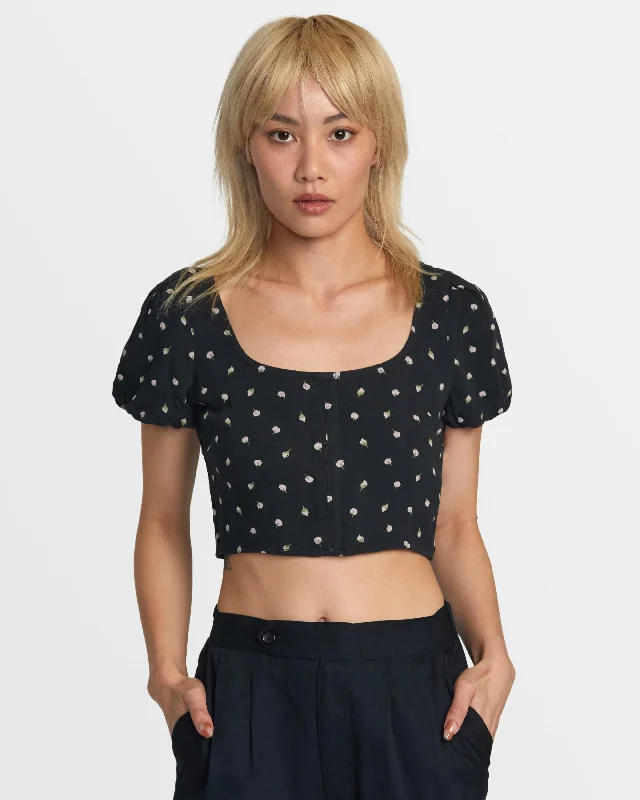 Nova Crop Top - Peach Whip Iron Safe Non-Iron Wrinkle Free