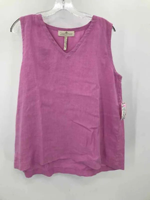 Pre-Owned Crown Linen Pink Size Large Tank Top lounge tank top