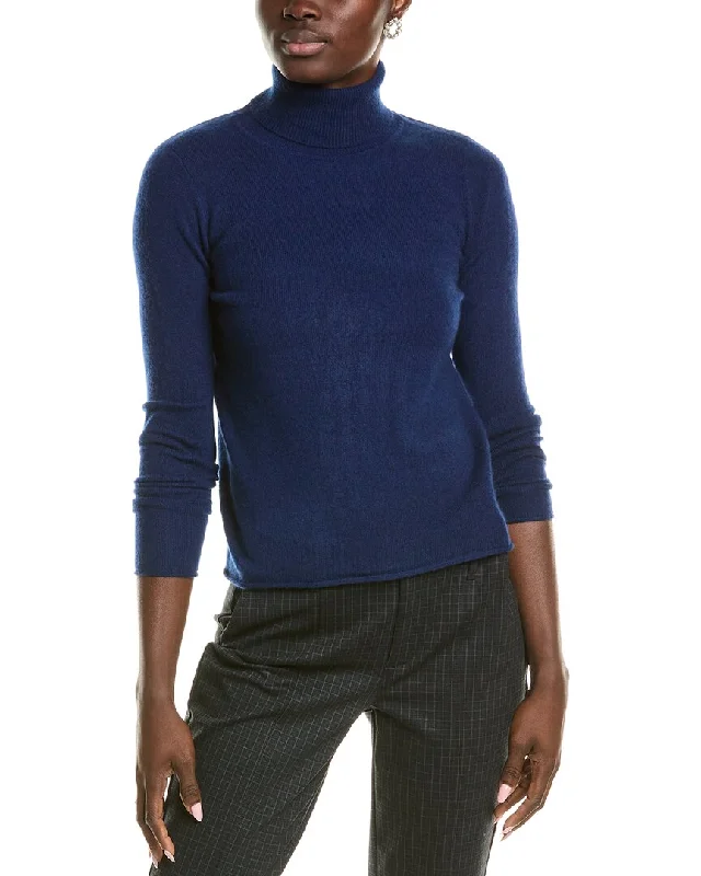 Sofiacashmere Roll Cuff & Hem Turtleneck Sweater Layered Multi-layer Single Layer