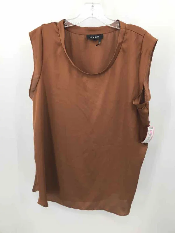 Pre-Owned DKNY Brown Size XL Tank Top vibrant tank top