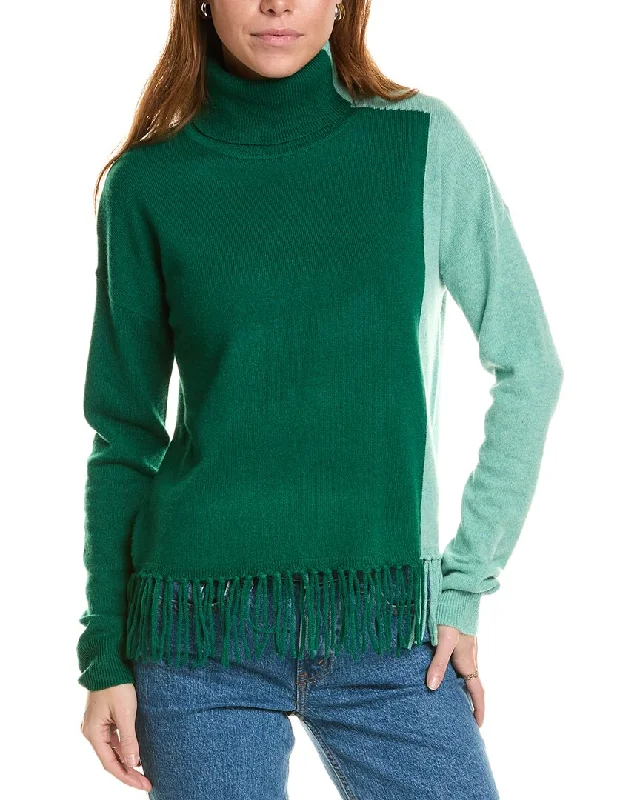 Sofiacashmere Colorblock Cashmere Sweater Bright Pastel Dark