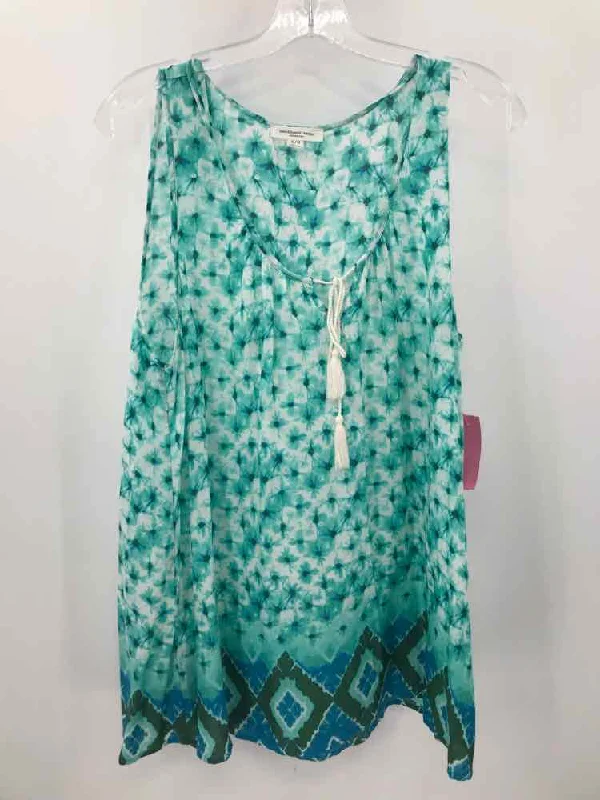 Pre-Owned Beachlunchlounge Green Size Large Tunic Tank Top ivory tank top