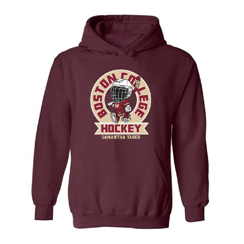 Boston College - NCAA Women's Ice Hockey : Samantha Taber - Hooded Sweatshirt Fashion Shersey Hoodie with Color Block Contrast Stylish