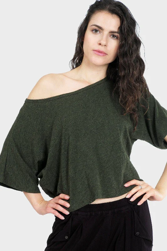 Lumi Crop Top (Heather Forest) Elegant Classic Vintage