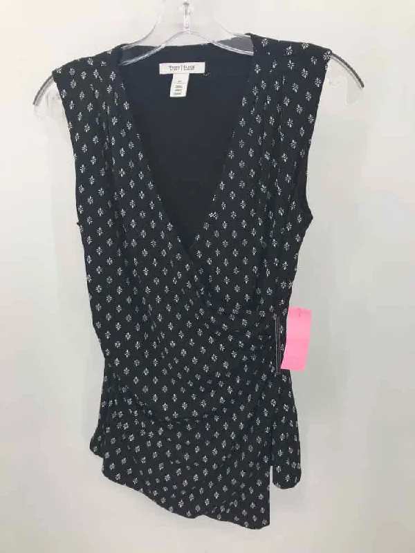 Pre-Owned WHBM Black Size XS Printed Tank Top summer tank top