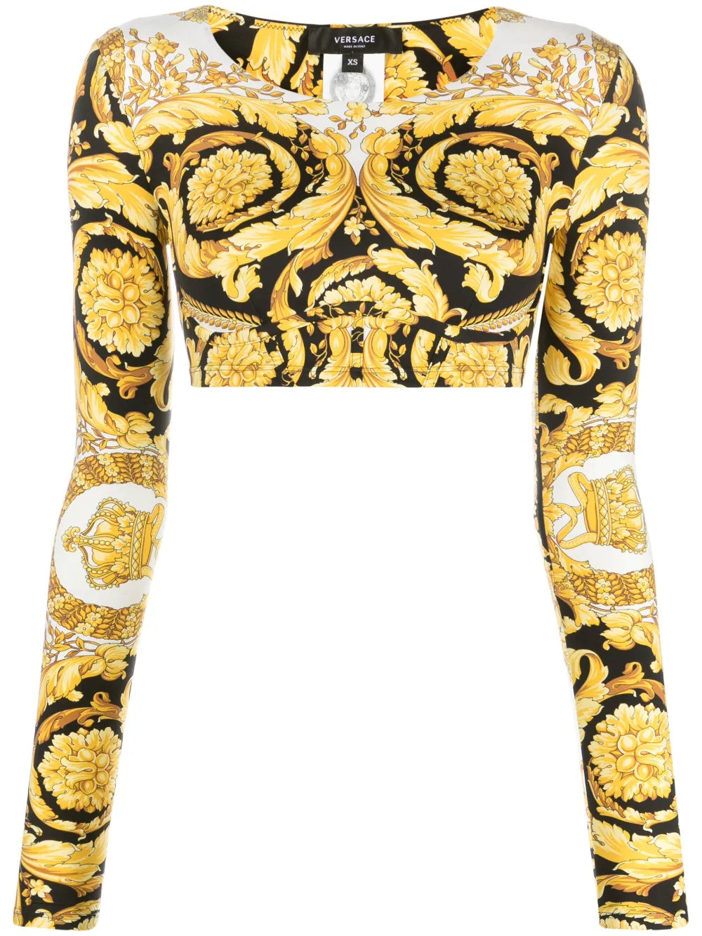 Versace Barocco LS Crop Top Anti-Shrink Durable Soft