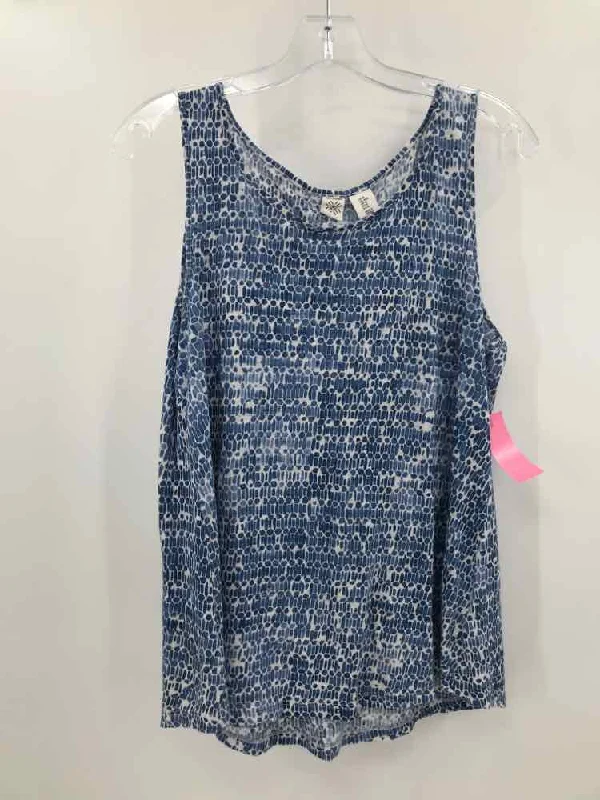 Pre-Owned Artisan NY Blue Size Medium Tank Top spandex blend tank