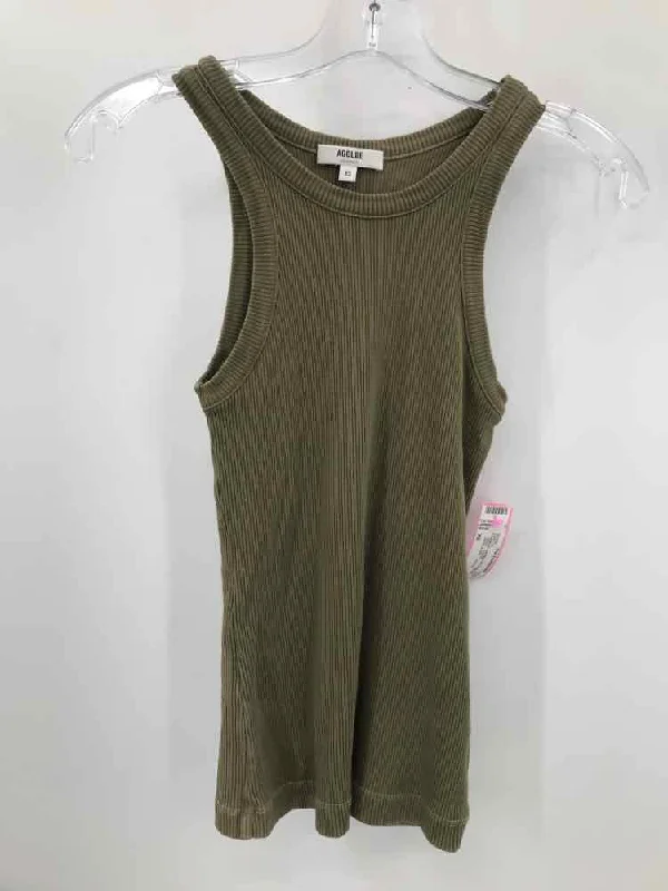 Pre-Owned AGolde Green Size XS Tank Top seamless tank top