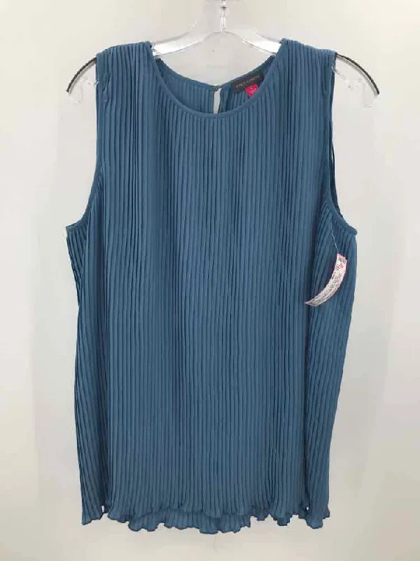 Pre-Owned Vince Camuto Blue Size Large Tank Top stylish tank top