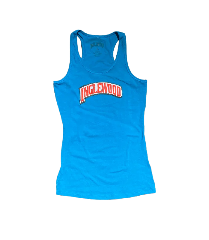 INGLEWOOD WOMENS TANK TEAL BLUE sequin tank top