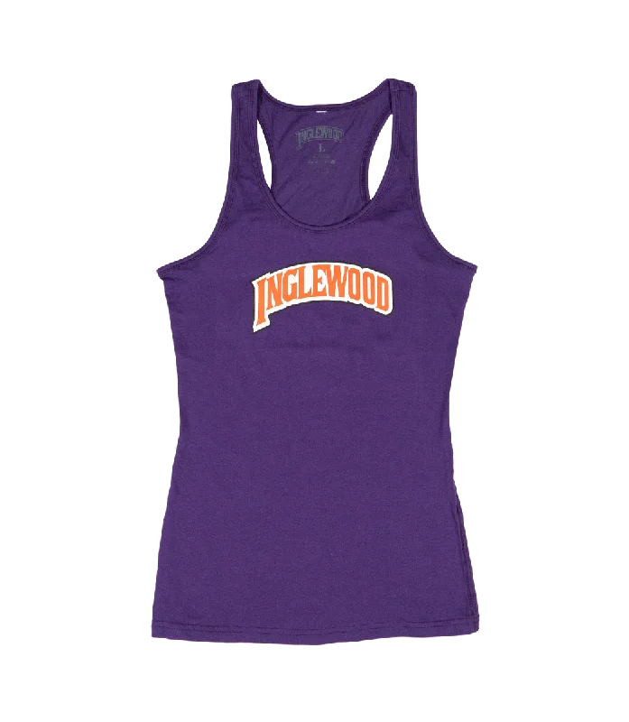 INGLEWOOD WOMENS TANK PURPLE glitter tank top