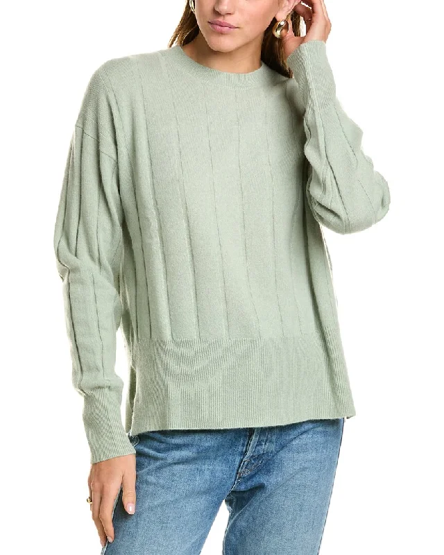 Sophie Rue Crewneck Ribbed Wool & Cashmere-Blend Sweater Chenille Blend Fleece Blend Nylon Blend